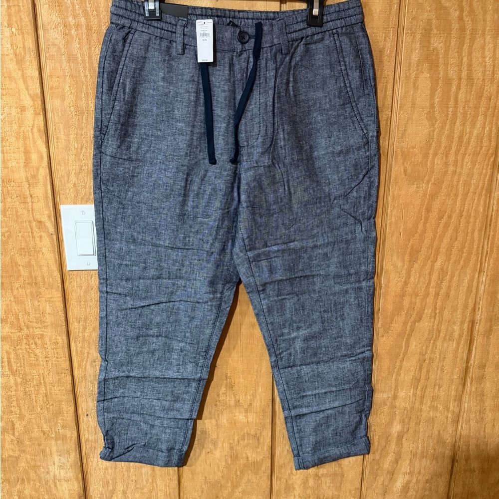 NWT Men’s BR Linen-Blend Mason Athletic-Tapered Fit Pants - Picture 8 of 9